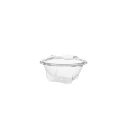 SALADIER ROND À FONDCARRÉ 250ML AVEC COUVERCLE CHARNIÈRE EN RPET(80%)PET(20%)